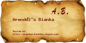 Arendás Bianka névjegykártya